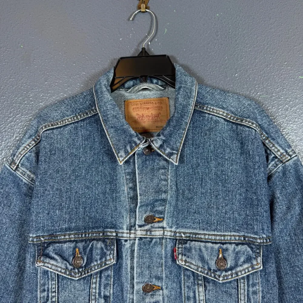 Levi’s M men’s blue denim vintage jacket bomber 90’s